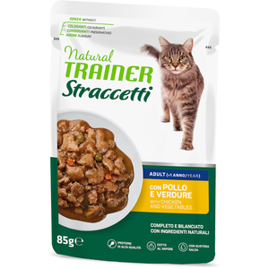 22 x 85 g Lamelles en sauce au poulet de Natural Trainer, nourriture humide pour chats pas cher