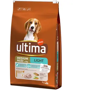 Lot Ultima pour chien x 2 - Medium / Maxi Light Adult, poulet (2 x 7 kg) pas cher