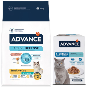 Comparateur de prix : 10kg Sterilized Sensitive, saumon Affinity Advance croquettes pour chat