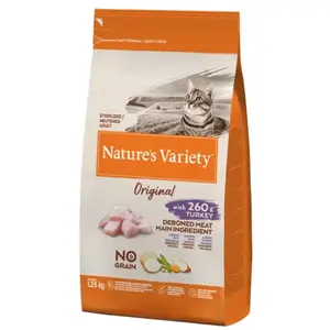 Nature´s variety orignal sans grain dinde pour chat stérilisé 1,25kg pas cher