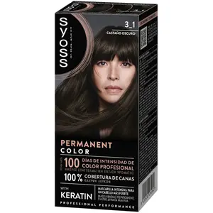 Syoss Permanent Color #3.1-Castaño Oscuro pas cher