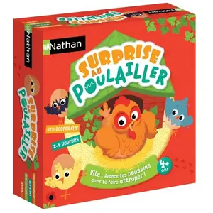 Nathan - Surprise au poulailler - Jeu de plateau coopératif pour enfant dès 4 ans pas cher
