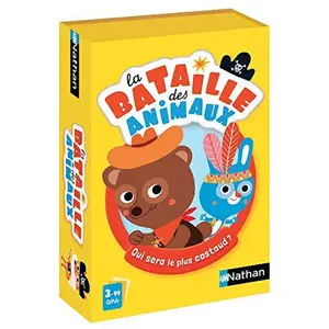 Comparateur de prix : Jeu de Cartes - NATHAN - La Bataille des Animaux - Animaux rigolos - 3 ans et plus