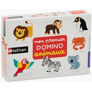 Nathan Jeux de société Mon premier domino animaux Diset 13,3x4,2x18,5 cm pas cher