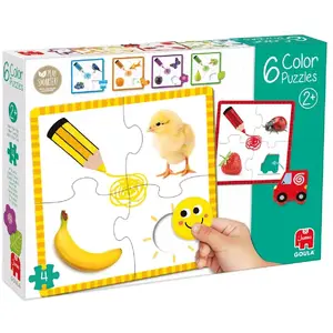 Comparateur de prix : Jumbo 6 Color Puzzles - Puzzles en Bois et Carton pour Apprendre Les Couleurs dès 2 Ans