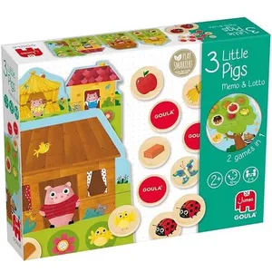 Comparateur de prix : Jumbo Goula - Les 3 Petits Cochons Mémo & Loto - Jeu de Société pour Enfant - dès 2 Ans