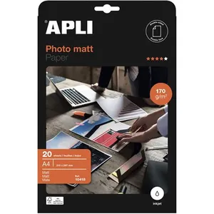 Comparateur de prix : Apli Paper Pochette 20 feuilles papier photo mat double-face 210 x 297 mm