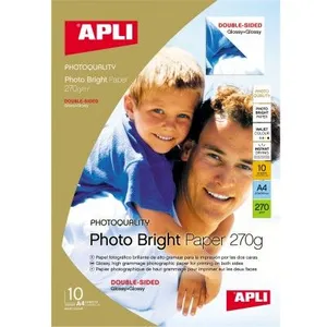 Comparateur de prix : Agipa Apli 010419 Lot de 10 Papier Photo Bright Double face 210 x 297 mm 270 g