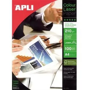 Comparateur de prix : APLI Agipa Boite de 100 feuilles papier photo brillant pour impression laser 210g A4