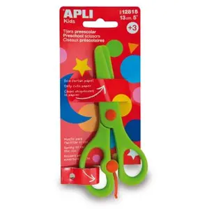APLI Kids Paire de ciseaux pré-scolaire - Lame plastique - 13 cm pas cher