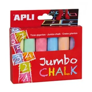Comparateur de prix : Apli Pochette de 6 craies Geantes Couleurs
