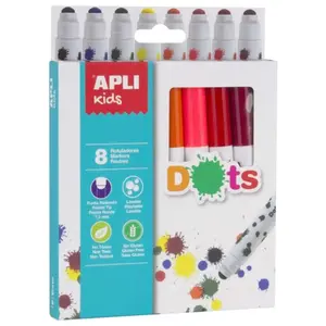 Comparateur de prix : APLI Kids 16805-8 feutres Dots avec embouts ronds - 8 couleurs