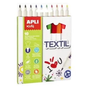 Comparateur de prix : APLI Kids 18220 - Feutres pour textile couleurs assorties x10 - Idéal pour tous types de tissus