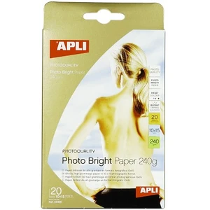 AGIPA Apli Photobright Papier Photographique 10 x 15 cm 240g 20 Feuilles