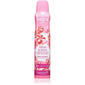 Tulipan noir, Déodorant spray Baiser fraise et crème, Transpiration contrôlée, 200 ml pas cher