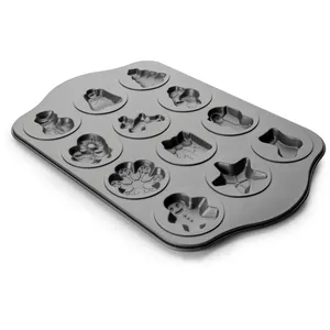 Comparateur de prix : IBILI 828400 Plaque à 12 Biscuits, Acier, Noir, 43 x 28 x 2 cm