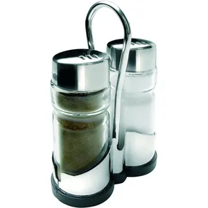 Salière et poivrière en verre et inox Ibili pas cher