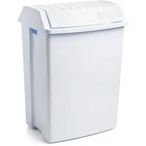 Comparateur de prix : Tatay 1100901 - Poubelle à couvercle basculant en plastique blanc 49 l