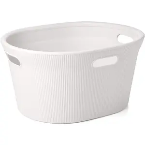 TATAY Panier à Linge Baobab Blanc Pergamon  52x42x26 cm pas cher
