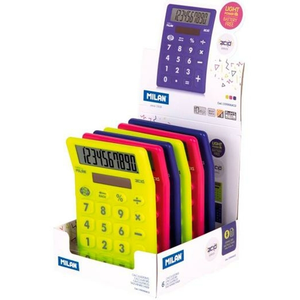 Calculatrice de Bureau - MILAN® - Série Acid - 10 Chiffres - Couleurs Assorties - Double Alimentation
