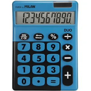 MILAN® Boîte calculatrice de bureau 10 chiffres Duo, Bleu