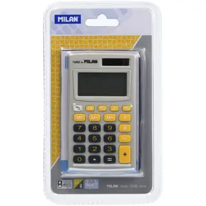 MILAN Blister calculatrice 8 chiffres avec étui, gris-orange