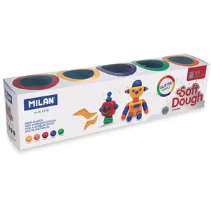 Comparateur de prix : Milan Pâte à modeler souple Glitter Soft Dough 5 pots 142 g