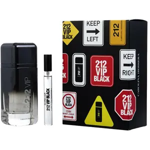 Carolina Herrera 212 Vip Black Travel Set Men Eau de Parfum Spray pas cher