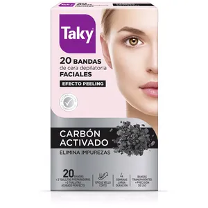 Taky Carbon Activado Bandas Cera Faciales Depilatorias 20uts pas cher