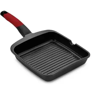 Poêle à Grilller avec Rayures BRA Premiere (28 x 28 cm) Rouge pas cher