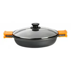 Comparateur de prix : BRA Efficient Cocotte Basse avec Couvercle 28cm Fonte d'Aluminium