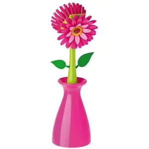 Vigar Brosse vaisselle fleur - rose pas cher