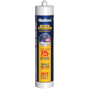 QUILOSA Mastic silicone sanitaire "bain parfait" transparent en cartou... pas cher