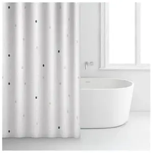 Comparateur de prix : Rideau de douche - Blanc - Polyester - 180 x 200 cm - RAYEN