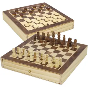 ColorBaby CB Games 45594 Jeu de société d'échecs et de Dames 2 en 1 en Bois avec tiroir 30 x 30 cmVendu paramazon