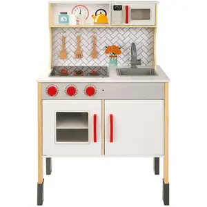 Comparateur de prix : Woomax Cuisine En Bois Avec Lumière 59.5x30x94.5 Cm