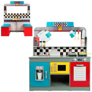 Comparateur de prix : WOOMAX Teamson   Cuisine Bois 90 x 58 x 104 cm   rétro (colorbaby 85287)