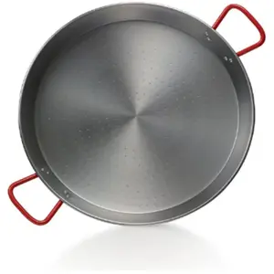 La Ideal poêles à paella en acier poli Argenté/rouge 24 cm, 1 pièce pas cher