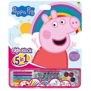 Cefa Toys Livre De Coloriage Avec Autocollants Giga Block 5 En 1 Peppa... pas cher