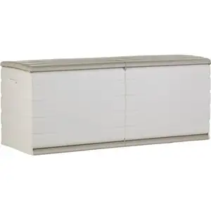 Comparateur de prix : PLASTIKEN Coffre 450L Interieur/Exterieur Fonctionnel et Esthetique Cadenassable avec Roulettes Beige