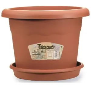 PLASTIKEN Pot à fleurs - Ø 60 cm rond - Terracotta pas cher