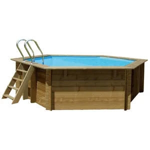 Comparateur de prix : Gre Pools Piscine Ronde Vanille 2 Wood 400x119 Cm 8000 litres