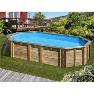 Comparateur de prix : GRE Piscine bois Orange 7,55 x 4,56 x 1,46 m - Gré