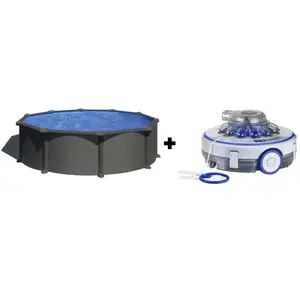 Comparateur de prix : GRE Piscine acier gris anthracite juni ronde 3,70 x 1,32 m - gré KITPR358GY