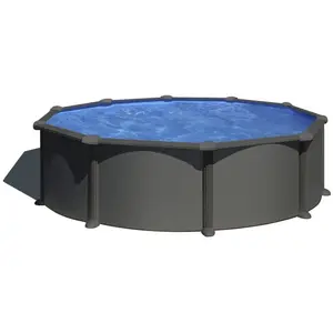 Comparateur de prix : GRE Kit piscine hors sol ronde Ø 3.20 m x h.1.22 m - acier gris anthracite