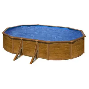 Comparateur de prix : GRE Piscine acier aspect bois Gré Pacific ovale 5,27 x 3,27 x 1,22 m - Gré