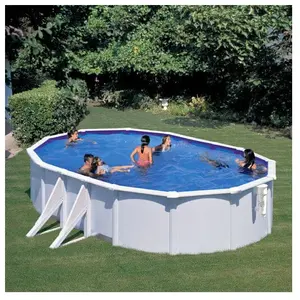 Gre Pool Improve Piscine acier Gré ovale Bora Bora 634 x 399 x H.122 m - Filtre à cartouche pas cher