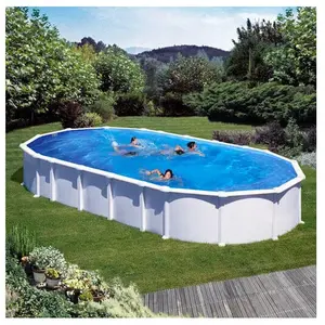 GRE Piscine acier Gré ovale Haiti 1020 x 575 x H.132 cm - Filtre à sable pas cher