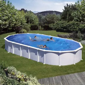 Comparateur de prix : GRE Piscine hors-sol acier blanc Haïti ovale 9,20 x 5,05 x 1,32 m - Gr...