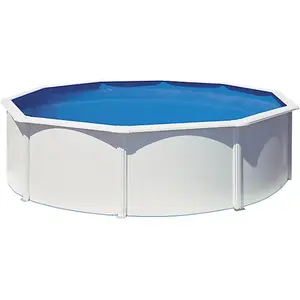 Comparateur de prix : Kit piscine hors-sol bora bora acier blanc ronde Ø460 x h120 cm GRE